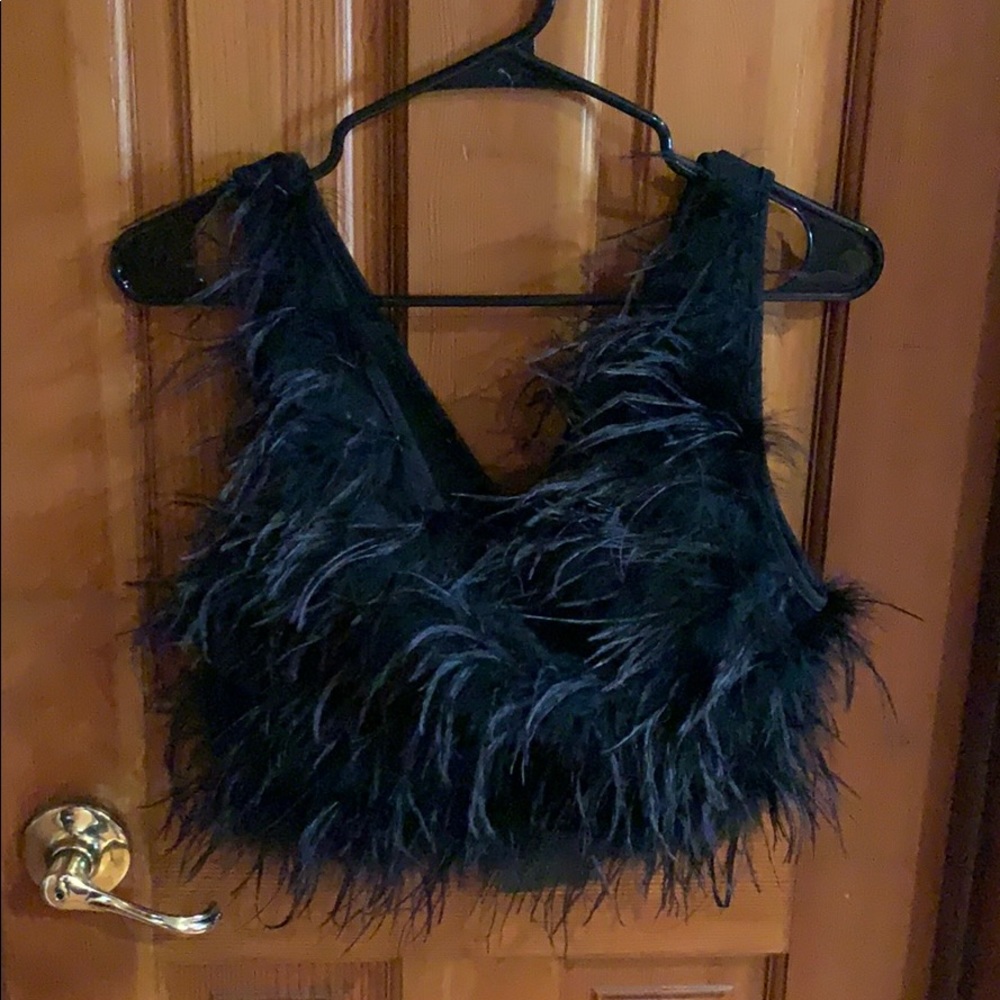 Marabou missguided fur crop top